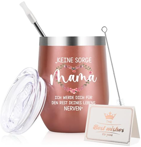Livole Mama Geschenk von Tochter, Muttertag Geschenk, Geburtstagsgeschenk für Mutter, Fruaen - Keine Sorge Mama Ich werde Dich für den Rest Deines Lebens - Lustige Tasse, 350ml Coffee to go Becher