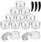 Pack of 12 Refillable Cream Jars - 20ml Travel Cosmetic Jar with Lid for Creams, Lotions, Nail Art Beads - Silver Cover
