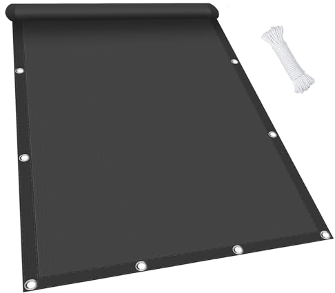 Sonnensegel Rechteckig mit Ösen 3 x 3 m, Wasserdicht 98% UV Schutz Sonnenschutz Balkon inkl Befestigungsseile für Garten Terrasse, Dunkelgrau