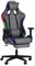 Totò Piccinni Sedia Gaming REMBOGAME con led Rgb integrati Ergonomica Reclinabile Girevole con cuscini in similpelle (Grigio Led)