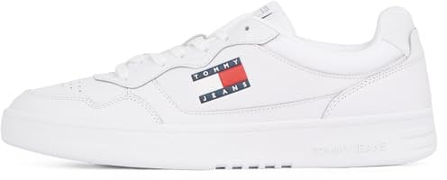 Tommy Hilfiger Sneaker con Suela Cupsole Hombre Essential de Piel, Blanco (White), 41