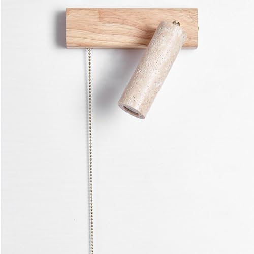 YKSJDFH Kreative Spotlight-Industrie-Wandleuchte, hellgelbe Travertin-Wandleuchte, verstellbarer Winkel, Zylinder, Wabi-Sabi-Stil, japanische Wandleuchte, Retro-Raum, antike Nachttisch-Wandleuchte