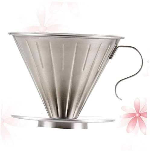 LABRIMP Set Per Filtro Per Tazze in Acciaio Inossidabile Gocciolatore Per Caffè Con Supporto Separato Capacità 1-4 Tazze Argento