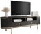 MEBLE KRYSPOL - New York - TV Möbel - Unterschrank - TV-Halterung - Aufbewahrungsmöbel für Wohnzimmer - Moderne Unterschränke - Industrielle TV-Möbel - 50,5x181x40 cm - Schwarz, Gold