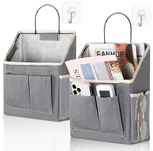 2 Stück Hängeorganizer, Hängende Aufbewahrung Organisatoren, Wasserfeste Hängeorganizer, Faltbarer Spind Organizer, Wandorganizer mit 3 Fächern, Hängeaufbewahrung für Badezimmer, Schlafzimmer, Küche