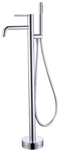 XJTNLB Robinet de Baignoire Sur Pied Chrome Mitigeur Monocommande Bain Douche Robinet Mitigeur Baignoire et Douche