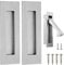 Malimali Sliding Door Handles and Edge Pull Set, 150mm Stainless Steel Recessed Flush Door Handles Hardware Finger Pulls for Pocket Door Closet Door Barn Door (Brushed Steel)
