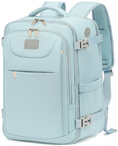 LYNXCHER Handgepäck Rucksack 40x20x25 Klein für Ryanair,Travel Rucksack Bag Reiserucksack für Flugzeug Mit 14 Zoll Laptop, Eurowings für Damen Herren Hellblau