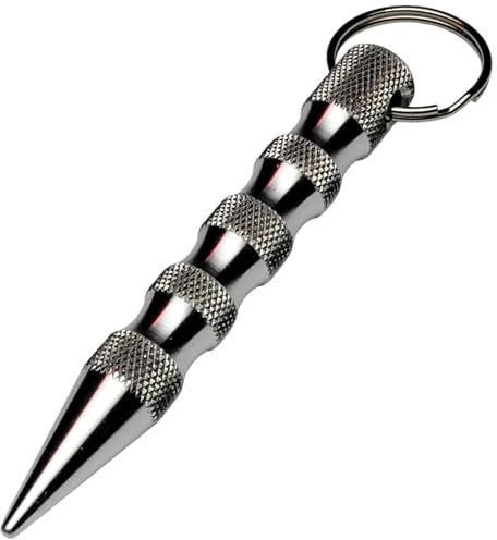 ascaipe Schlüsselanhänger Kubotan mit Extra Grip Oberfläche 11cm 14cm 17,5cm aus Aluminium, Made in Germany, EDC (S (11cm))