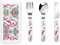 Juego de vajilla infantil de 3 piezas con unicornio rosa, juego de cubiertos reutilizables con cuchillo, tenedor y cuchara, vajilla portátil para protección de alimentos para niños