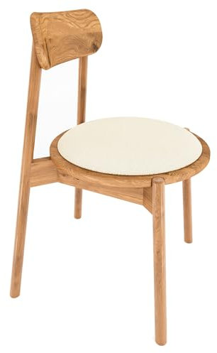 Lomadox Stuhl Esszimmerstuhl Holzstuhl, 2er Set, Eiche massiv geölt mit Sitzpolster, Echtholz/Massivholz, montierte Lieferung