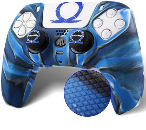 YoRHa GOWV Rutschfeste Silikon-Schutzhülle für PS5-Controller mit Thumbstick-Kappen * 2 & Aufkleber * 1