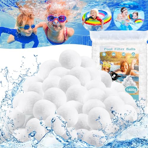 JEDWKFA 1400g Sfere Filtranti per Piscina, Filtro Balls, Palline Filtro Piscina, può Sostituisce 50kg di Filtro a Sabbia, Sabbia per Filtro, per Pompa, Acquario, Piscina