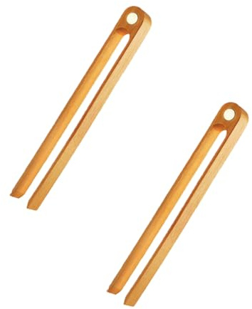 2 Pcs Wooden Tongs Magnetic Bamboo Toast Bamboo Tongs with Magnet for Serving Cooking and Grilling