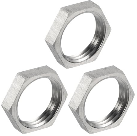 QUARKZMAN 3 Stücke Gussrohrverschraubung Sechskantmutter, 304 Edelstahl Sechskantmutter NPT 1/2 Innengewinde für die Installation von Anlagen, Wasserbesen und Unterbodenreiniger