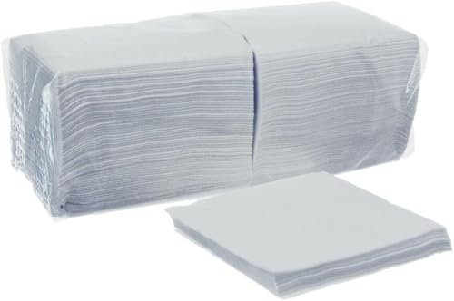 4500 Servietten, 330 x 330 mm, 1lagig, Premium Papierservietten 33x33cm 1/4 Falz weiß Prägeservietten