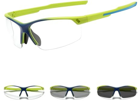 Suertree Selbsttönend Fahrradbrille Photochromatische Sportsonnenbrille Herren Damen Transprante Gläser Klar Radsport Radfahren MTB