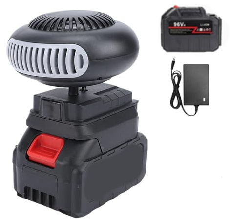 Rechargeable Heater, Battery Operated Heater, Portable Wireless Car Heaters with a Battery and a Charger, for Car, Camping, Home, Office, Fast Heating, Defrosting, Demisting (One Battery, 96V)