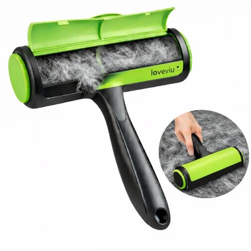 LoveViu® Quitapelos para Mascotas Reutilizable y Lavable–Rodillo Cepillo Quitapelusas Autolimpiable Sofa, Ropa, Coche y Alfombras – Eliminador Pelo de Gato y Perro con Depósito Integrado sin Recambios