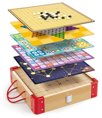 Hape 22-in-1 Spielesammlung - Classic Games Collection, Klassiker wie Dame, Schach, Mühle & mehr, Familienspiele für 2–4 Spieler, Lernspielzeug, Gesellschaftsspiele für Kinder & Erwachsene ab 3 Jahren