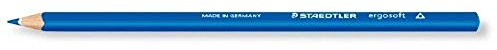 STAEDTLER 157-3 ergo soft Farbstift, ergonomische Dreikantform, rutschfeste Soft-Oberfläche, 12 Stück im Kartonetui, blau