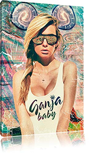 Pixxprint Ganja Baby, Größe: 120x80cm, Leinwandbild, fertig gespannt, Wandbild, Dekoration, Kunstdruck, kein Poster