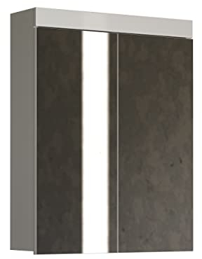 trendteam smart living - Amanda - Spiegelschrank - Weiß Hochglanz - moderner Badspiegel mit 3 Fächern - (BxHxT) 60 x 77 x 17 cm - 2 Einlegeböden - Kratzfest