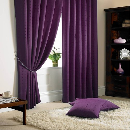 Madison Tape Top Pencil Pleat Lined Curtains Purple 90x108