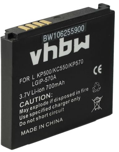 vhbw 1x Akku Ersatz für LG IP-570A für Handy Smartphone Telefon (700 mAh, 3,7 V, Li-Ion)