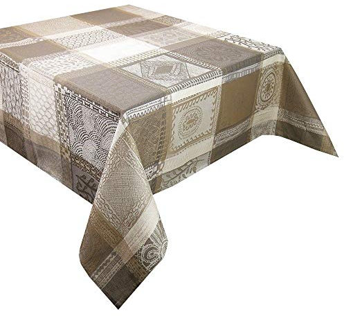 Garnier-Thiebaut Mille Wax tischdecken, Baumwolle, Lehmfarben, 89 x 89 cm
