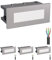 ledscom.de 4 Stück LED Treppenlicht/Wandeinbauleuchte für innen und außen, eckig, edelstahl, 123 x 60mm, warmweiß