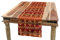 ABAKUHAUS Mexikaner Tischläufer, Aztec Kultur Ornament, Esszimmer Küche Rechteckiger Dekorativer Tischläufer, 40 x 180 cm, Orange Braun