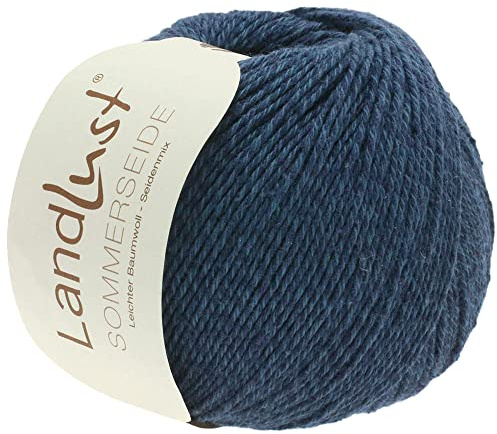 LANA GROSSA Landlust Sommerseide | Feines & leichtes Baumwoll-Seidengarn | Handstrickgarn aus 50% Seide & 50% Baumwolle | 50g Wolle zum Stricken & Häkeln | 170m Garn FB 9