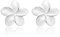 Ohrstecker tropischer Satin-Glanz hawaiianische Plumeria-Blume 925 Sterlingsilber