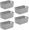 Wham Bam 4.02 Cool Grey Plastic Studio Storage Baskets Office Home & Kitchen Tidy Organiser 25.5 x 17 x 11cm (5 Baskets)