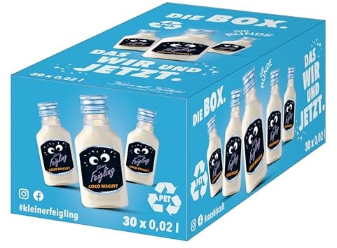 Kleiner Feigling | Coco Biscuit | 30 x 20 ml | Marken -Spirtuose | Premium Likör | Feiern mit Fantasie | Der Party-Shot