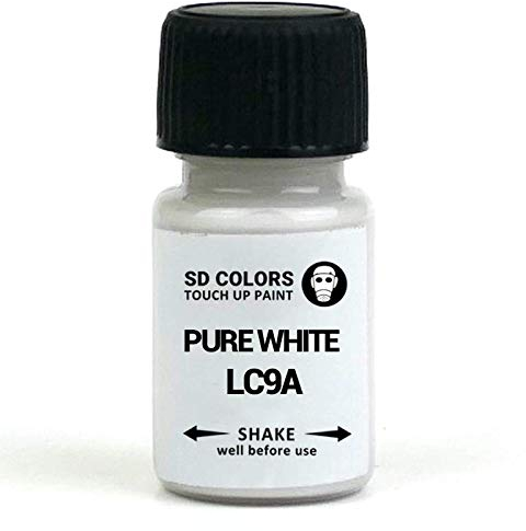 SD COLORS Pure White LC9A Ausbesserungslack, 15 ml, Reparatur-Pinsel, Farbcode LC9A Reinweiß (Just Paint)