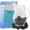Schungit (Shungite) WASSERSTEINE für EDELSTEINWASSER - EDELSTEINE zum WASSER energetisieren mit 1L Glaskrug. 4-tlg SET für Lebensenergie & Antioxidantien (Fullerene). Mit ANLEITUNG. 95500-24