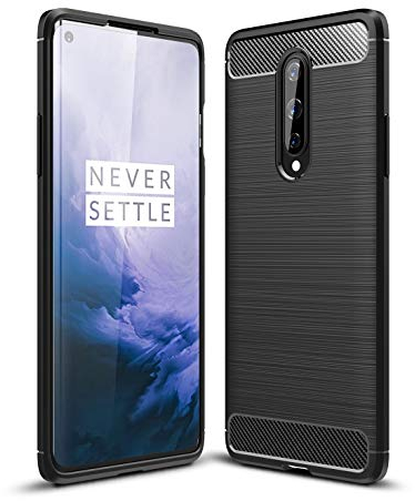 Cruzerlite für Oneplus 8 hülle, Kohlefaser Textur Design Abdeckung Anti-Scratch Stoßdämpfung Schutzhülle für Oneplus 8 Case (2020) (Black)