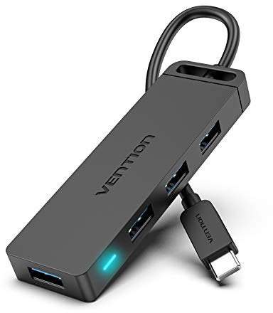 Hub USB C,VENTION USB Hub 3.0 con 4 Puertos USB 3.0 Ultrafino Multiplicador USB para Mac Mini/Pro,PC/Pen Drive/Surface Pro/XPS/PS5/PS4 etc. (USB C, 0.5m)