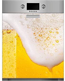 Vinilo para Lavavajillas Cerveza Espumosa | Varias Medidas 65x75cm | Adhesivo Resistente y de Fácil Aplicación | Pegatina Adhesiva Decorativa de Diseño Profesional