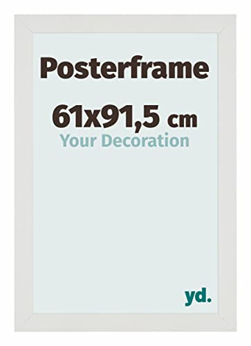 yd. Your Decoration - Bilderrahmen 61x91.5 cm - Weiß Matt - Posterrahmen aus Holz mit Acrylglas - Antireflex - 61x91.5 Rahmen - Parma