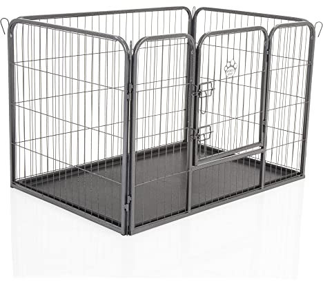 Playpen Heavy Duty Puppy by Cozy Pet Medium 4 Sizes 70cm High Dog Crate Rabbit Run Enclosure Dog Cage Whelping Box with Heavy Duty ABS Floor HDDP02