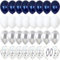GUO-YING Helium Luftballons in Blau, Silber, Weiß Latex 60 Stück 30 cmGeburtstag, Hochzeit, Baby Shower, Tropische Dekoration, Kinderparty, Abschluss und Feier (Silber Blau)