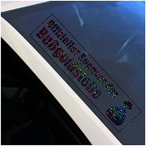 Finest Folia Frontscheibenaufkleber Schriftzug Sponsor Bußgeldstelle Aufkleber für Windschutzscheibe Heckscheibe Frontscheibe Auto Fahrzeug Dekor Sticker FS121 (Flakes Schwarz, Außenklebend)