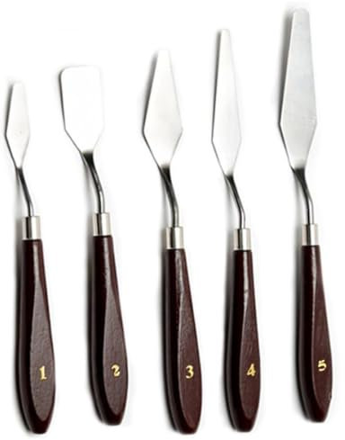Artist Painting Knives Set - 5 Pieces Painting Knives Stainless Steel Spatula Palette Knife Oil Painting Accessories Color Mixing Set for Oil, Canvas, Acrylic