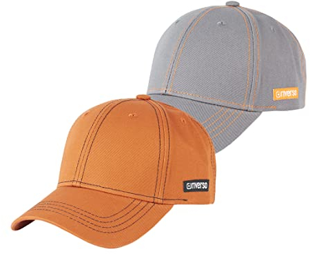 riverso Herren Cap RIVNoel 2er Pack Baseballcap Snapback Kappe Sport Verstellbare Outdoor Mütze Basic Einfarbig 100% Baumwolle Einheitsgröße Grau Braun, Größe:One Size, Farbe:Farbmix 7