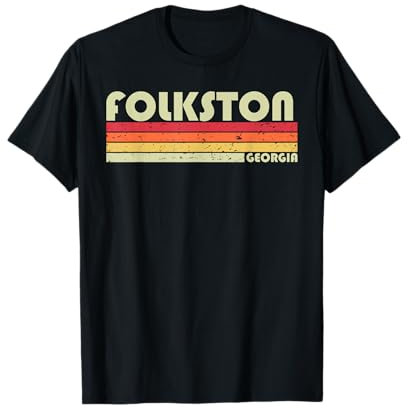 Folkston GA Georgia Lustige Stadt Heim Wurzeln Geschenk Retro 70er 80er Jahre T-Shirt