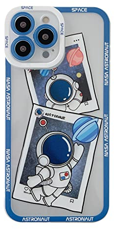 Yonds Queen for iPhone 11 Pro Max Cute Clear Case, Cool Cartoon Astronaut Space Planet Moon Design Stylish Soft TPU Bumper Shockproof Anti-Slip Protector Case (iPhone 11 Pro Max, Blue)