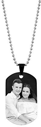 Dog-Tag AnhängerKettenanhänger - inkl. Fotogravur Bildgravur - Edelstahl AH81bi - mit AMAZON KONFIGURATOR gestalten !